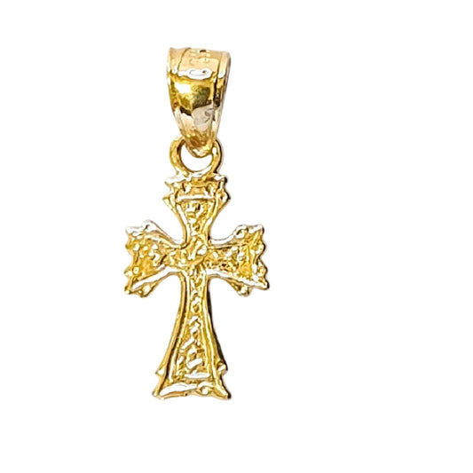 14K Yellow Gold Cross Small Charm Pendant