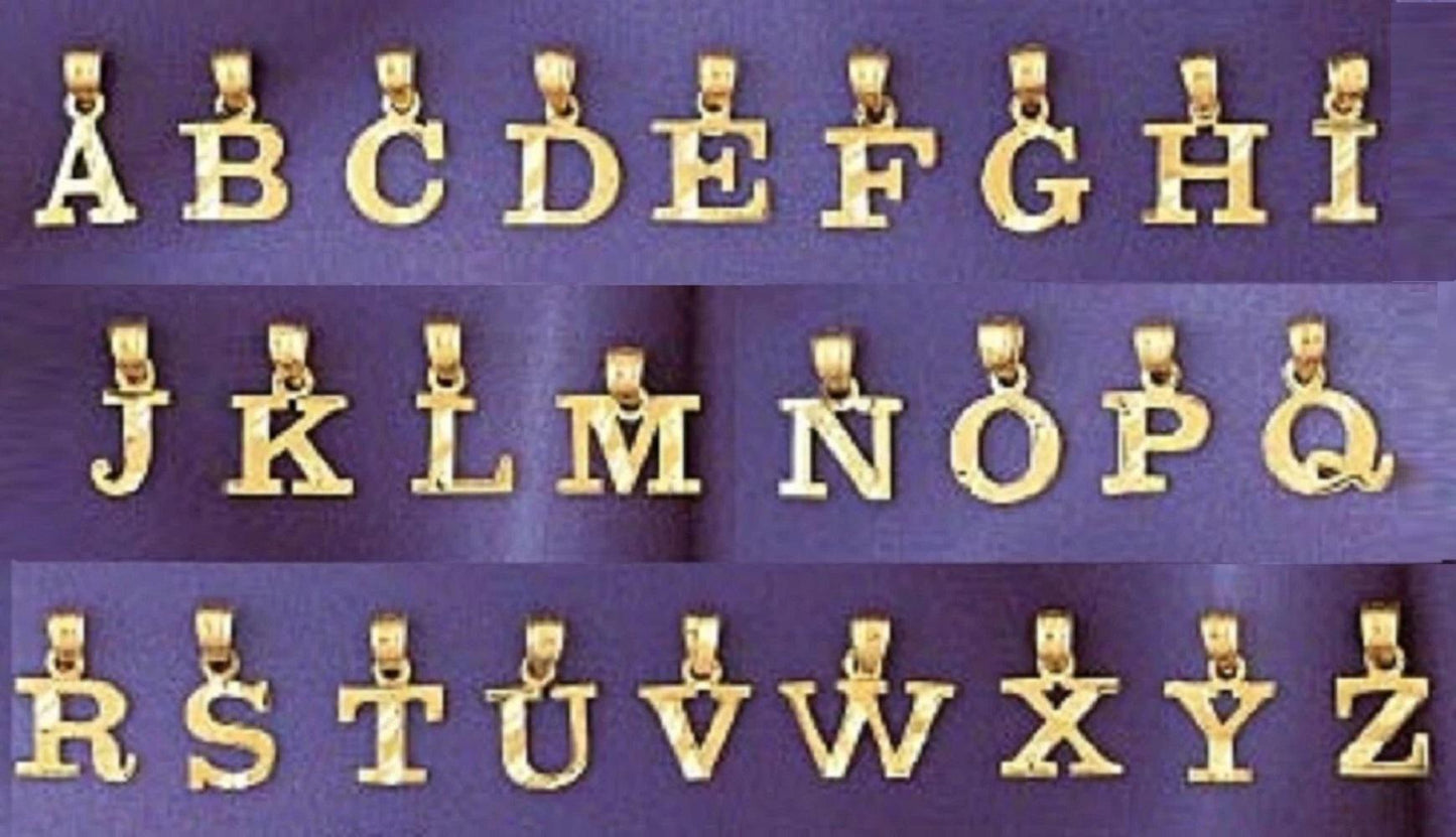 A to Z Any Any One 14K Yellow Gold Letter Pendant Charm