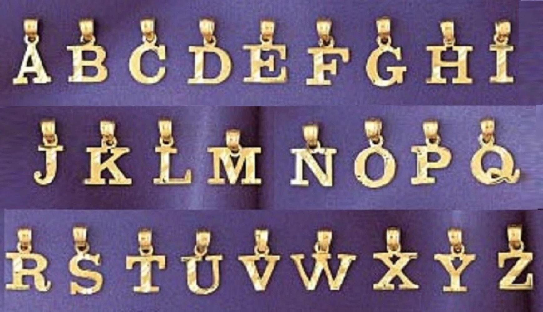 A to Z Any Any One 14K Yellow Gold Letter Pendant Charm