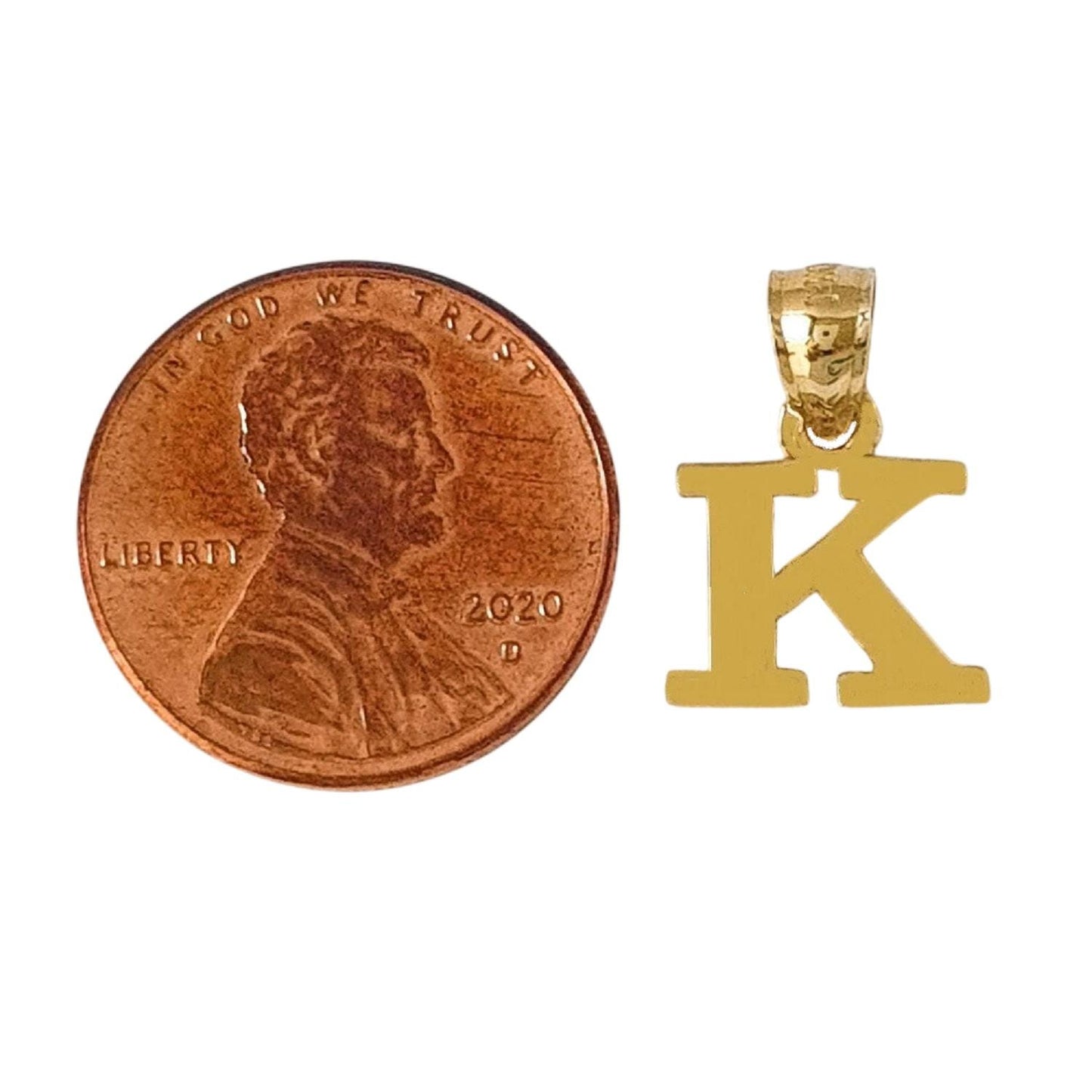 A to Z Any Any One 14K Yellow Gold Letter Pendant Charm