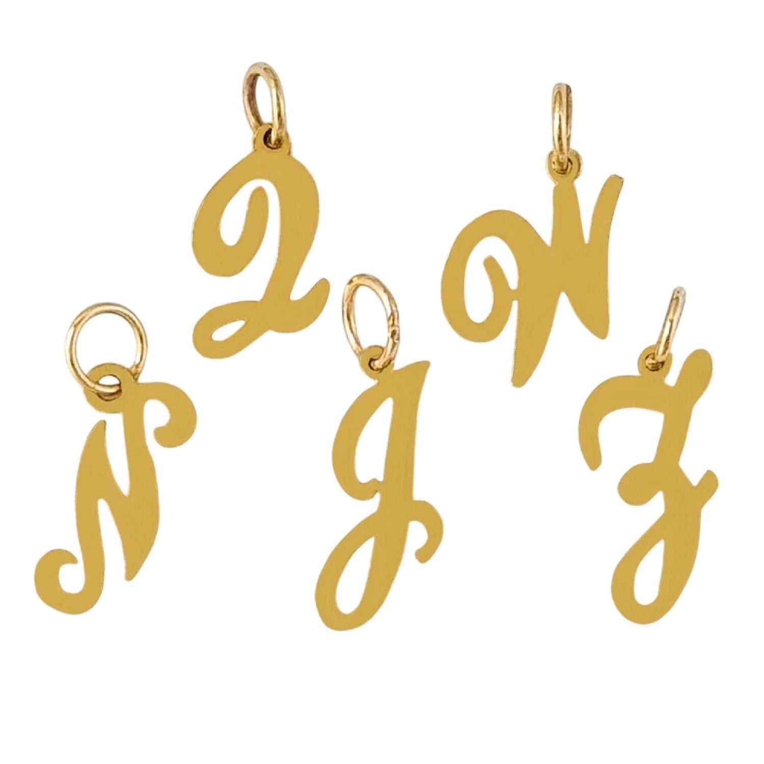 A to Z Any One 14K Yellow Gold High Polished Letter Pendant Charm