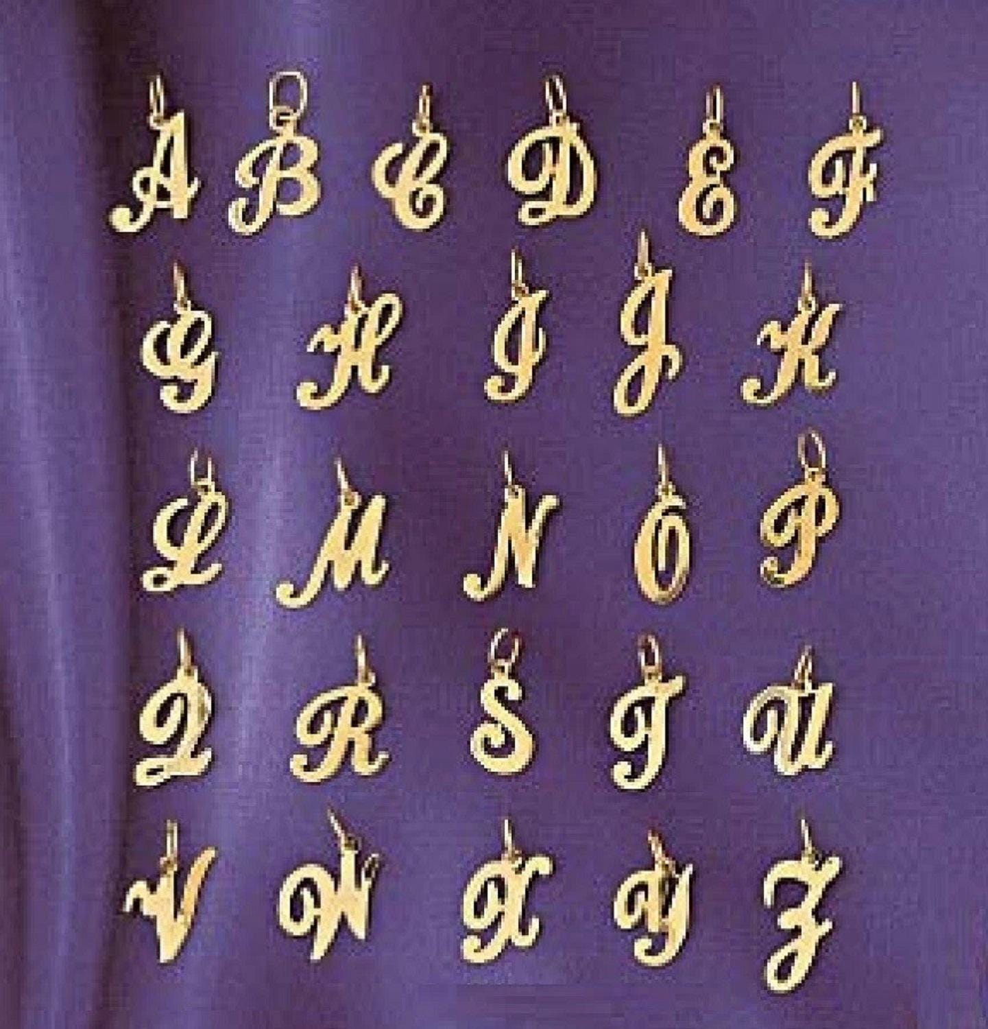 A to Z Any One 14K Yellow Gold High Polished Letter Pendant Charm