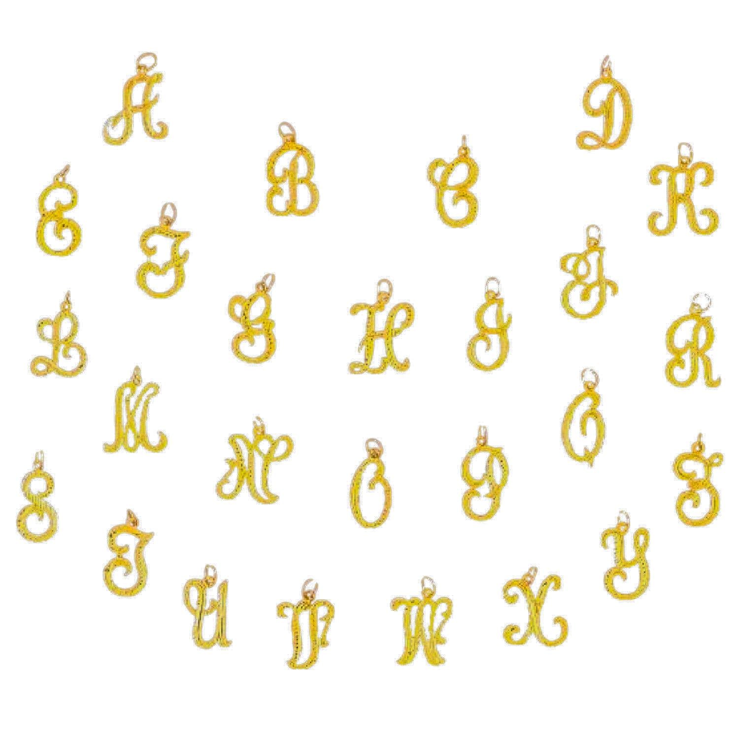 A to Z Any Any One 14K Yellow Gold Letter Pendant Charm