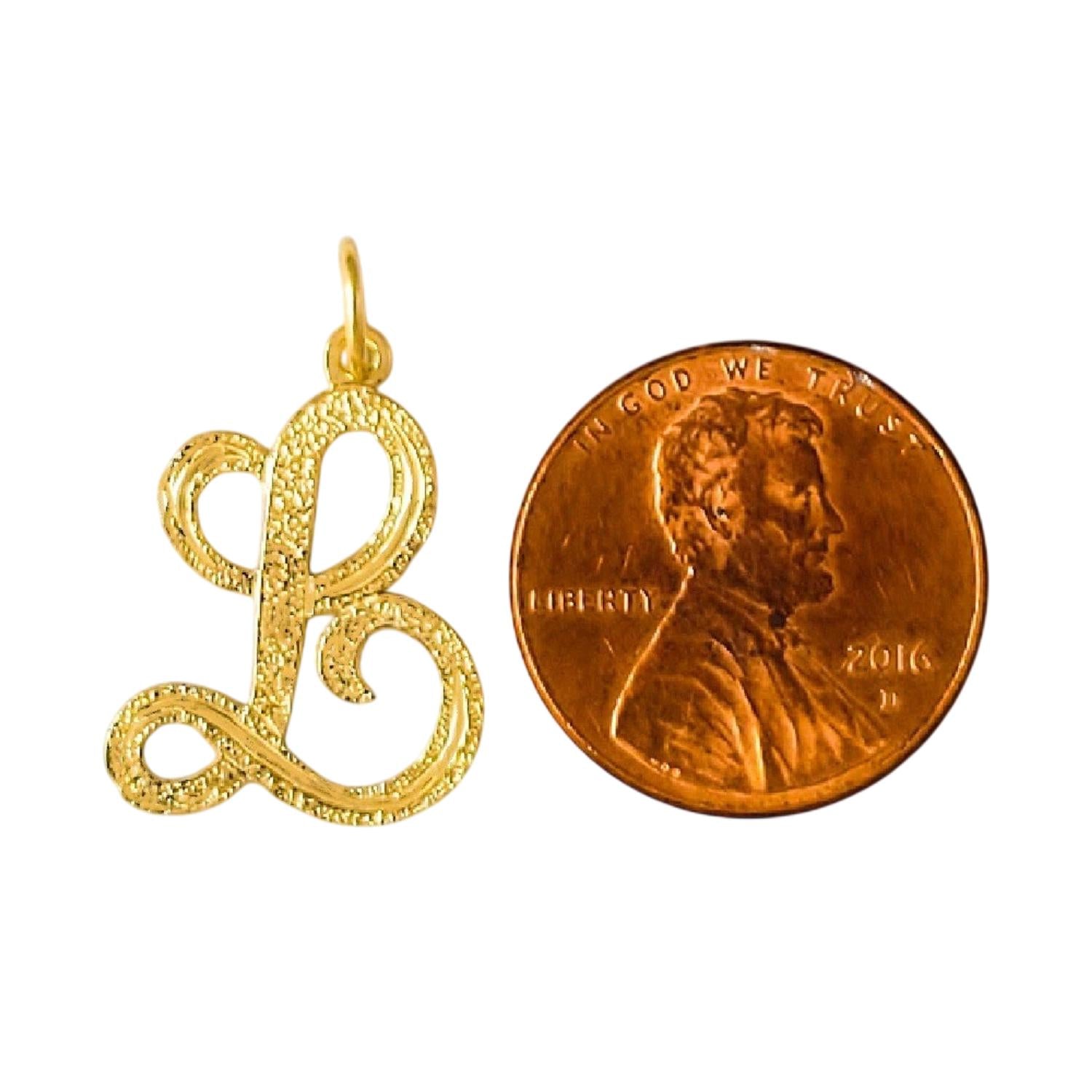 A to Z Any Any One 14K Yellow Gold Letter Pendant Charm
