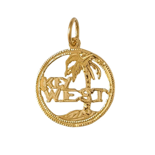 14K Yellow Gold Florida Key West Charm Pendant