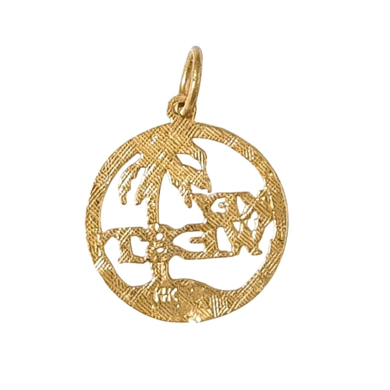 14K Yellow Gold Florida Key West Charm Pendant