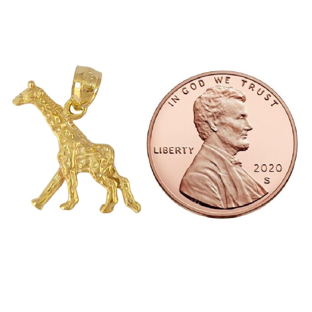14K Yellow Gold Giraffe Pendant