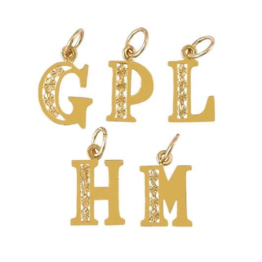 A to Z Any One 14K Yellow Gold Letter Pendant Charm