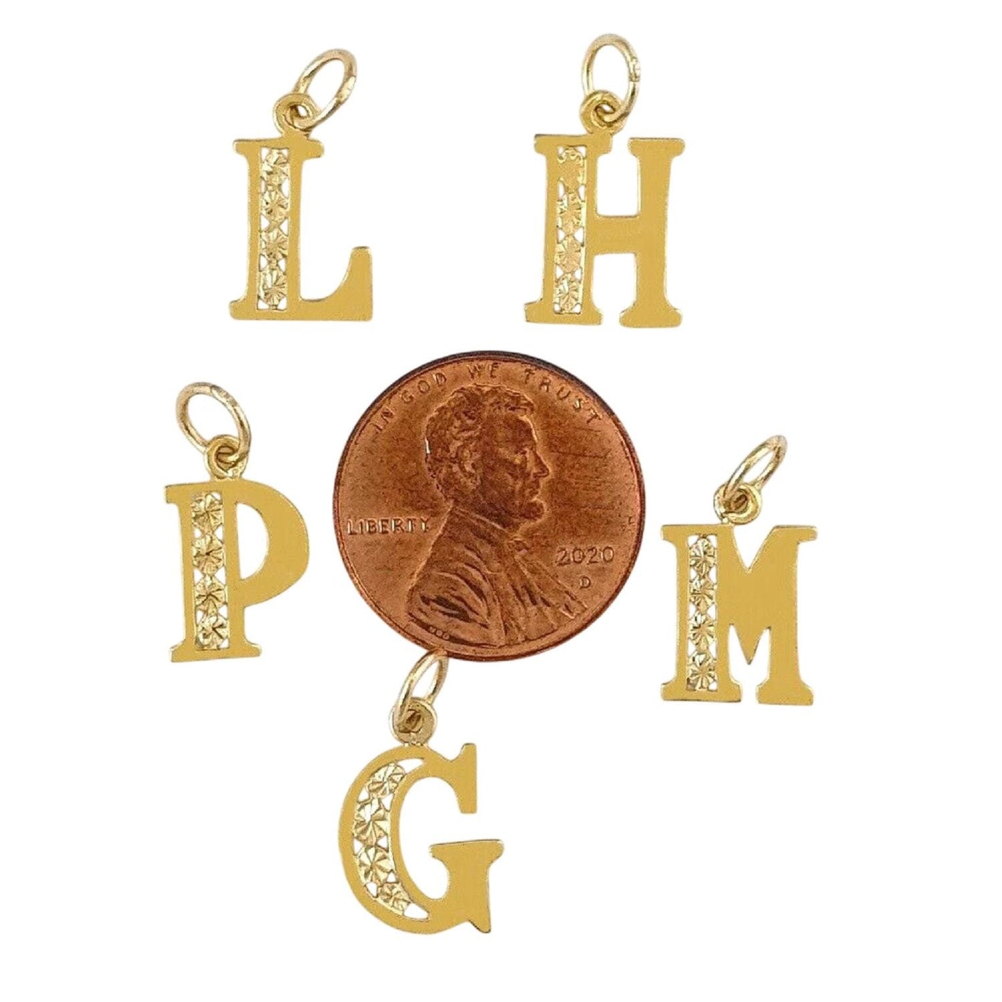 A to Z Any One 14K Yellow Gold Letter Pendant Charm