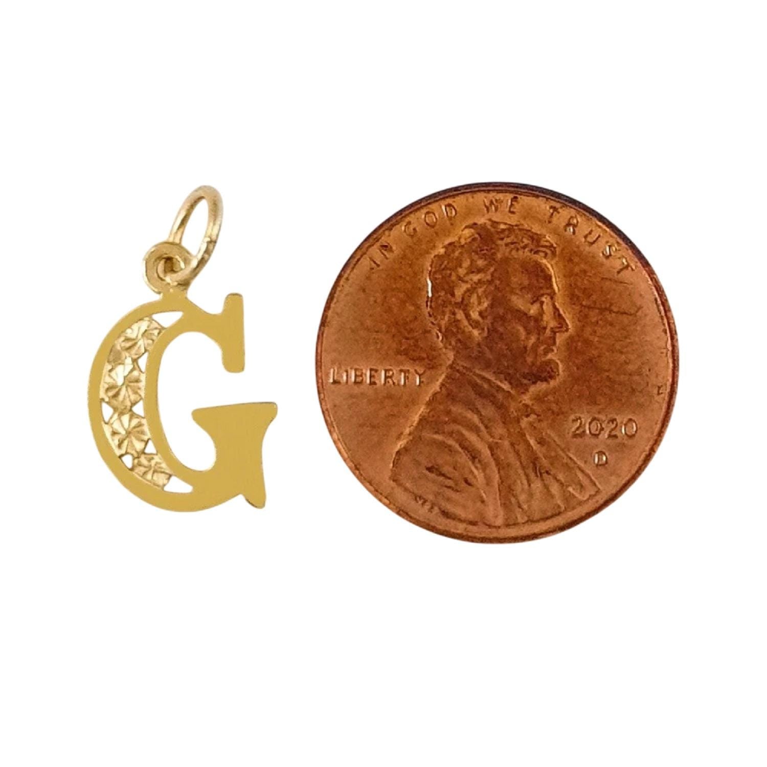 A to Z Any One 14K Yellow Gold Letter Pendant Charm