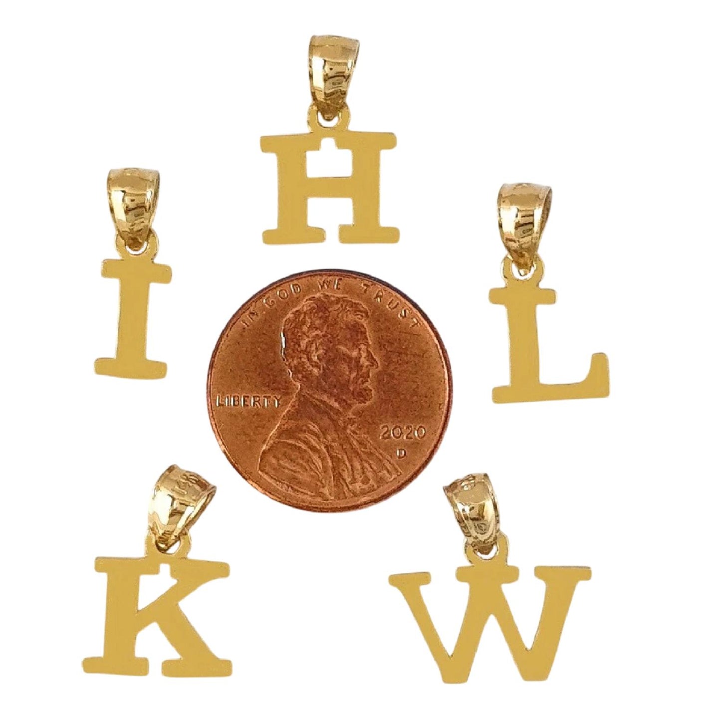 A to Z Any Any One 14K Yellow Gold Letter Pendant Charm