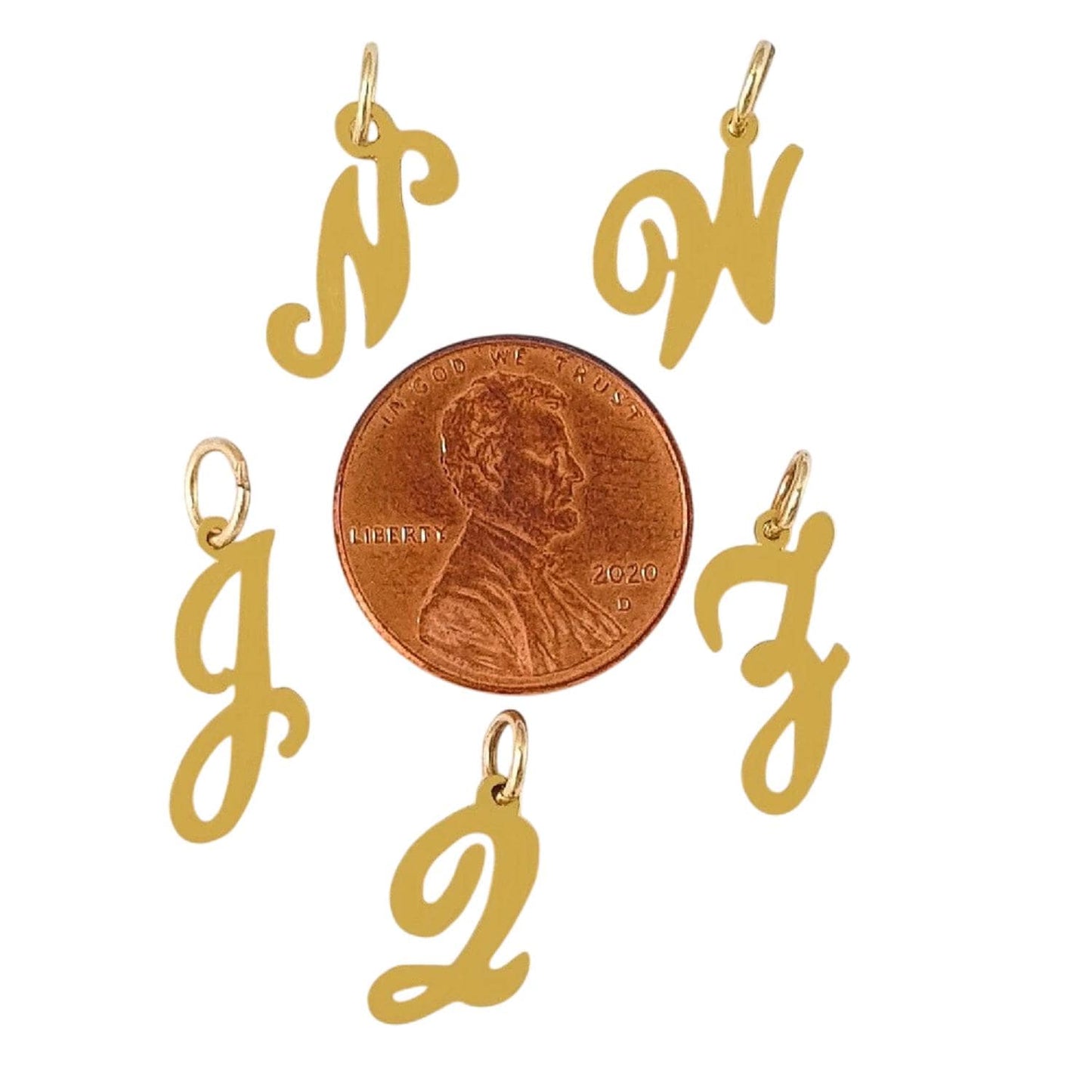 A to Z Any One 14K Yellow Gold High Polished Letter Pendant Charm