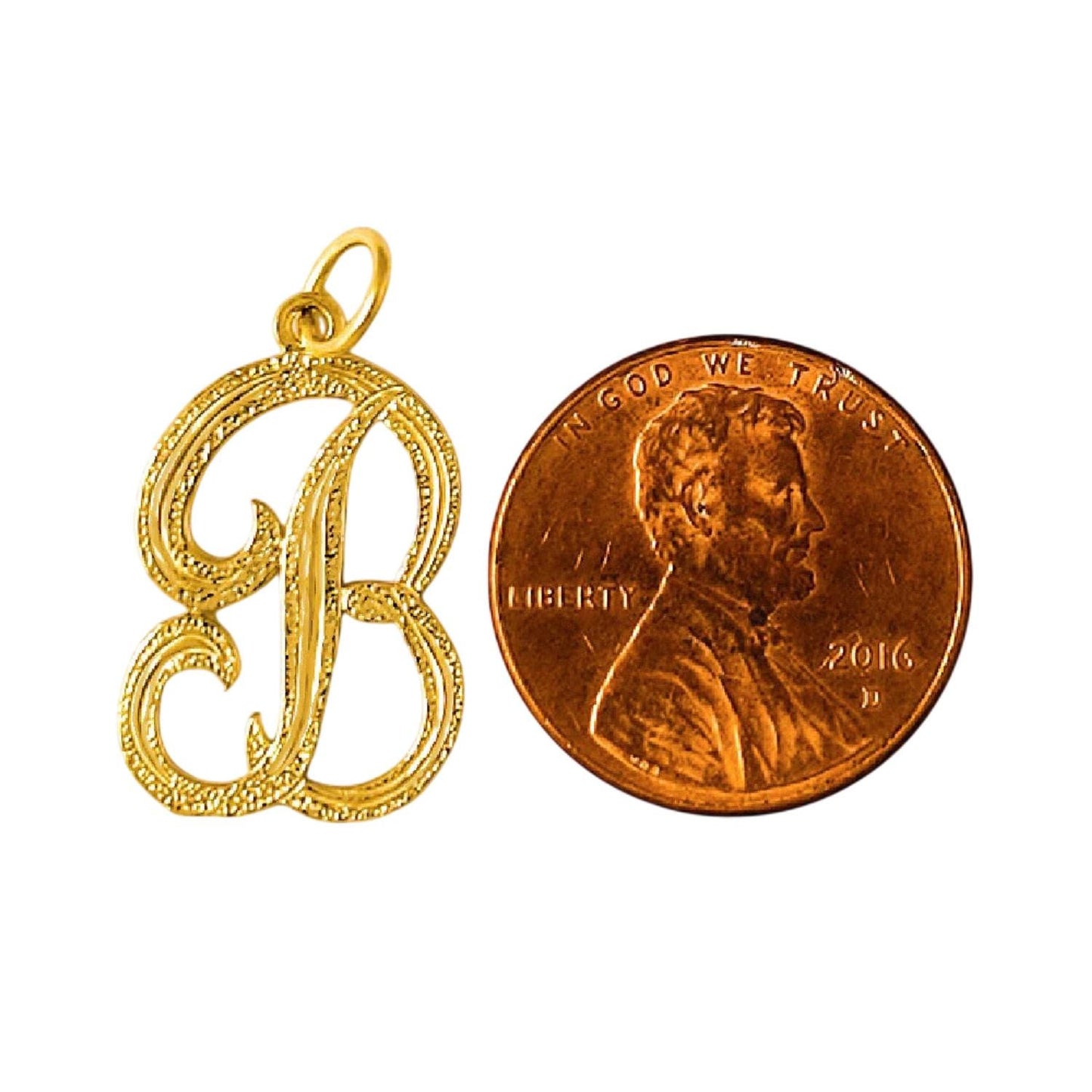 A to Z Any Any One 14K Yellow Gold Letter Pendant Charm