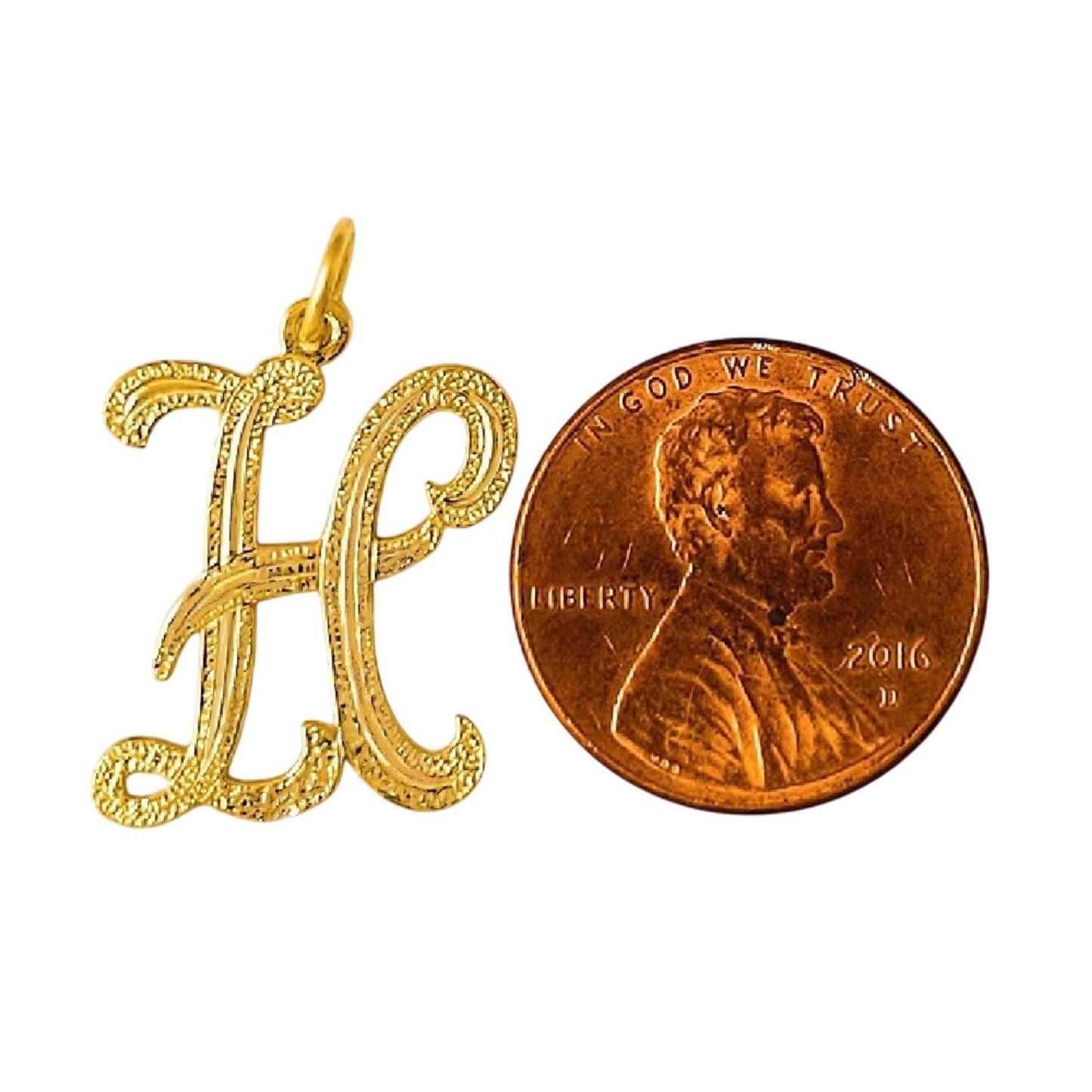 A to Z Any Any One 14K Yellow Gold Letter Pendant Charm