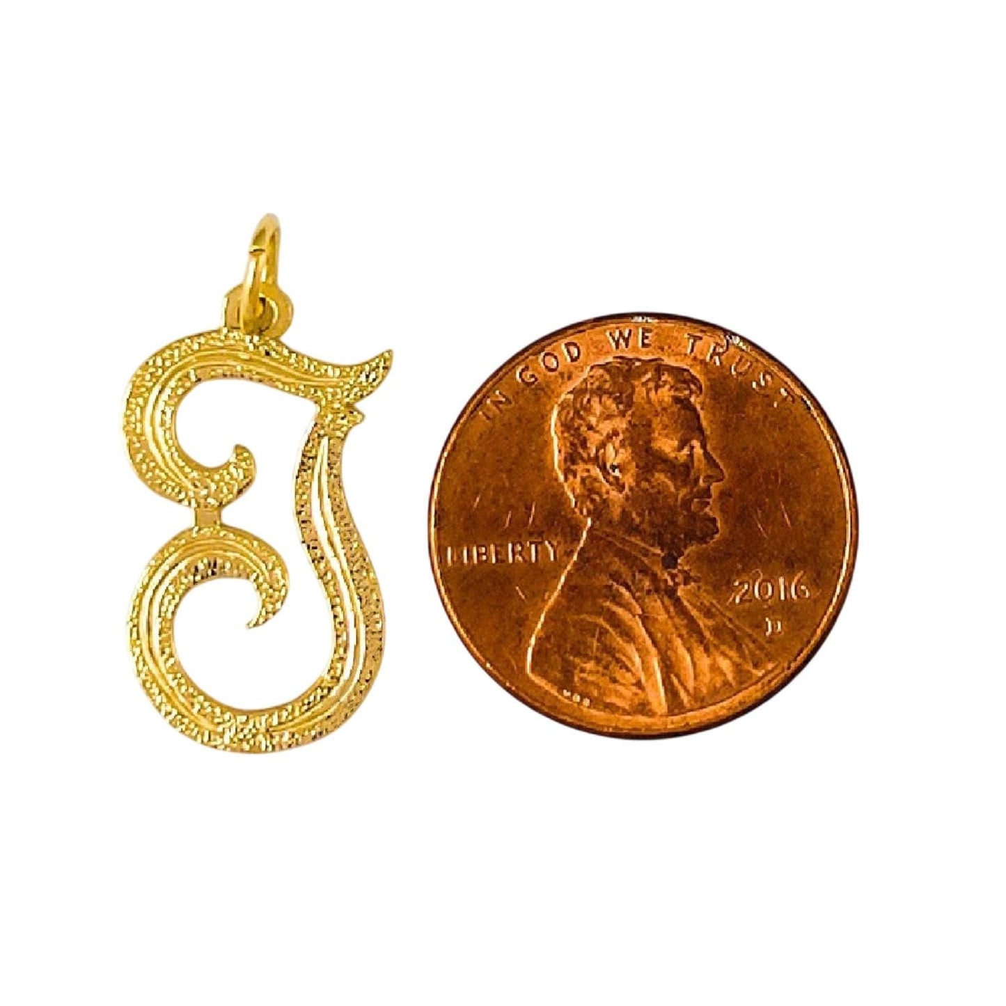 A to Z Any Any One 14K Yellow Gold Letter Pendant Charm