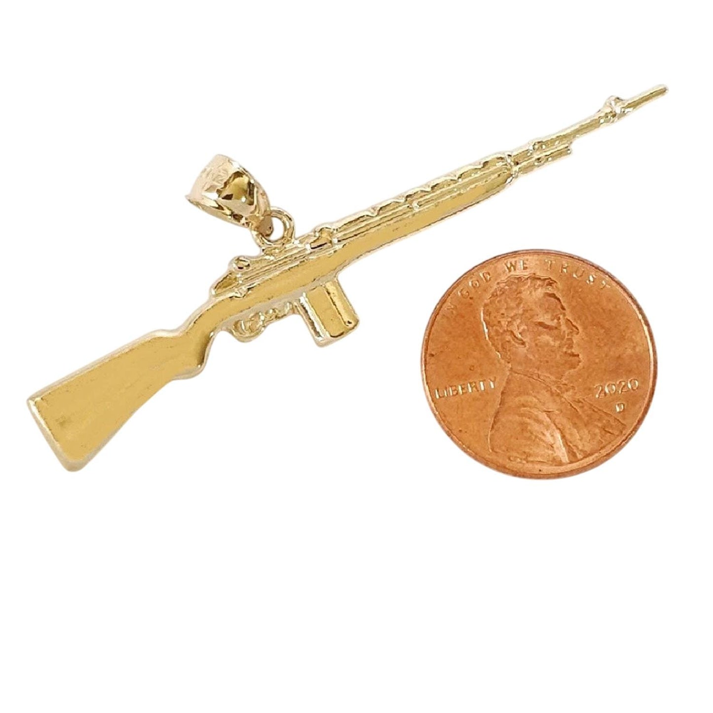 14K Yellow Gold RIFLE Large Pendant