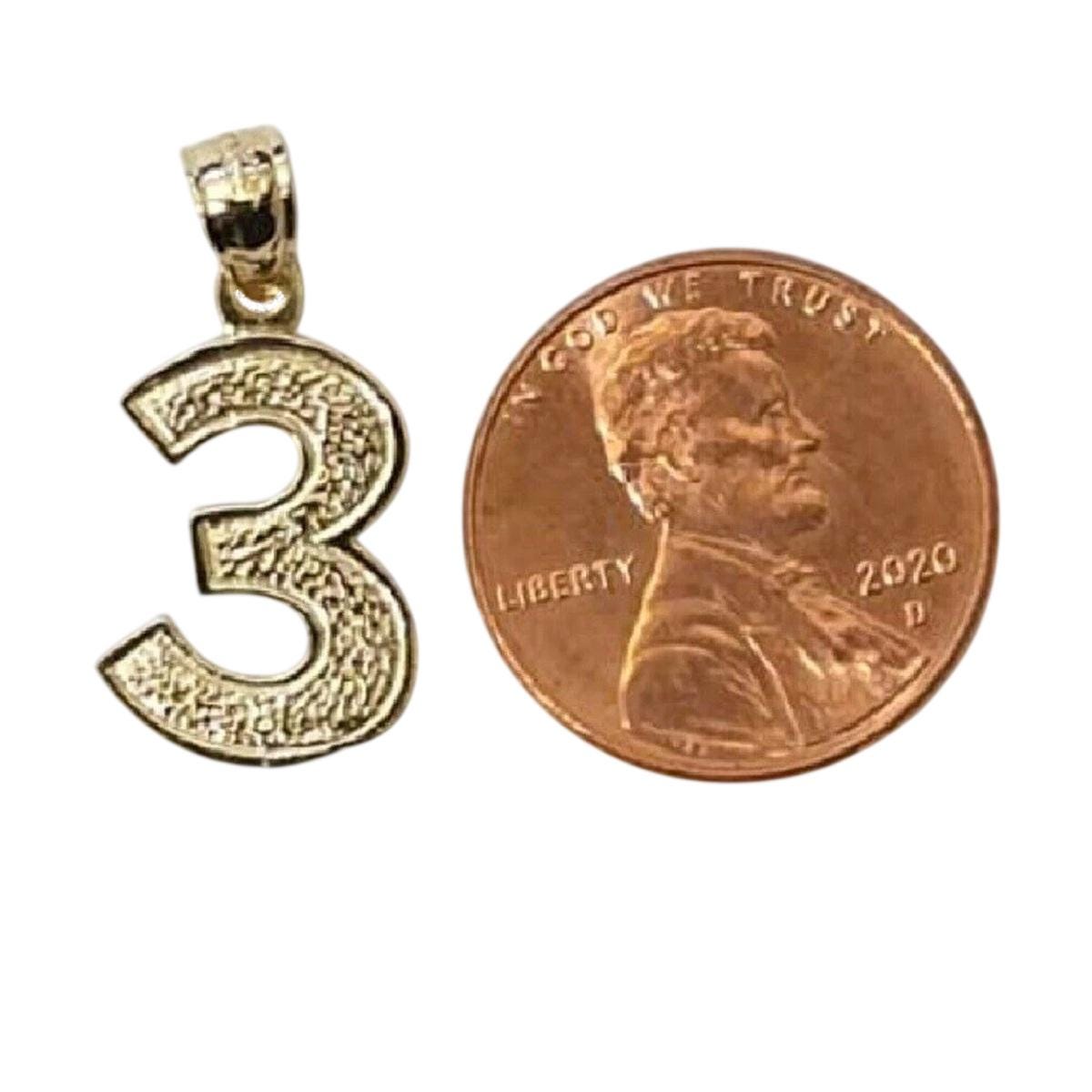 0 to 52 Any One 14K Yellow Gold Number Pendant