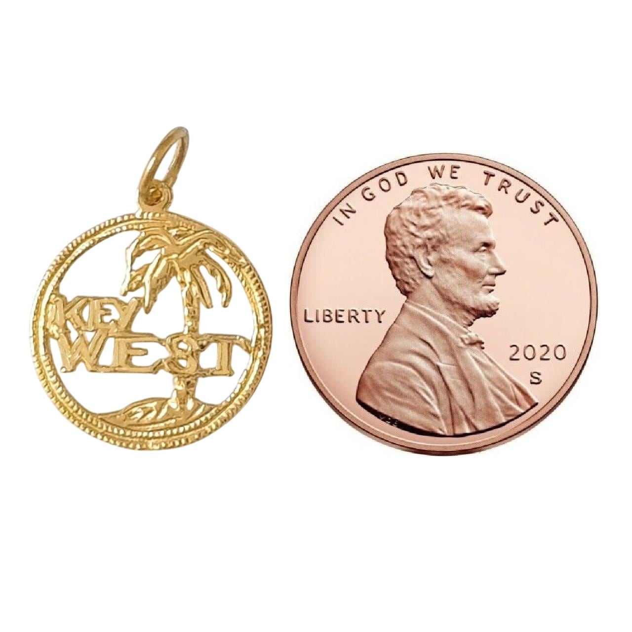 14K Yellow Gold Florida Key West Charm Pendant