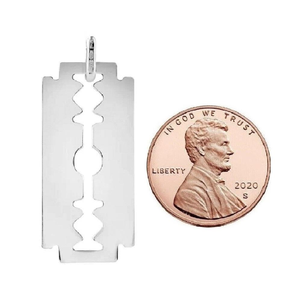 925 Sterling Silver Necklace w/ Razor Blade Pendant