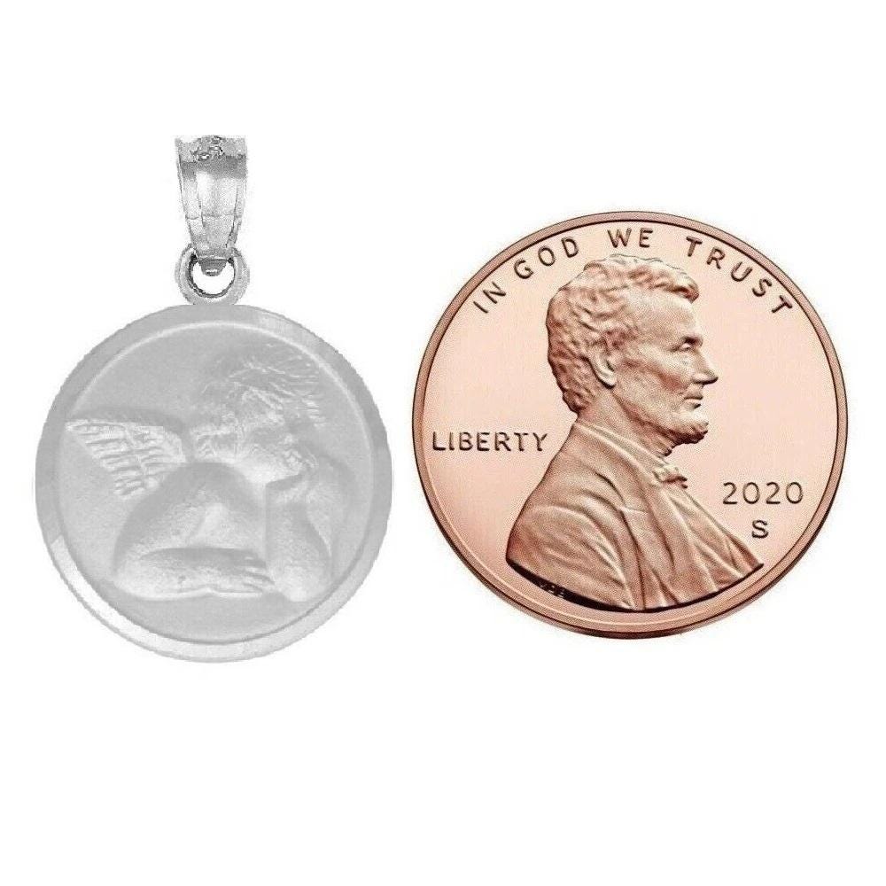 925 Sterling Silver Necklace w/ Guardian Angel Pendant Charm