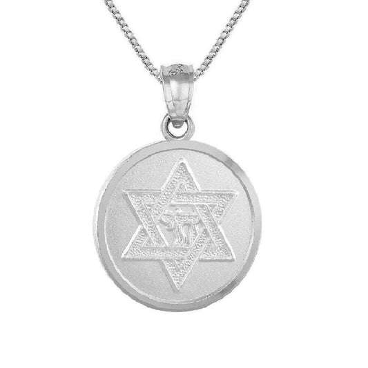 925 Sterling Silver Necklace w/ Star of David with Chai Pendant Charm