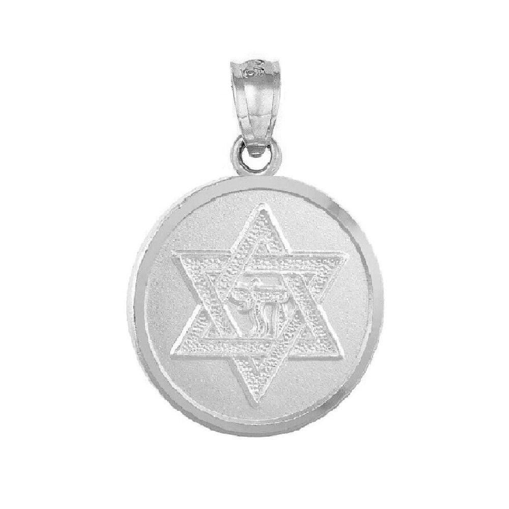 925 Sterling Silver Necklace w/ Star of David with Chai Pendant Charm