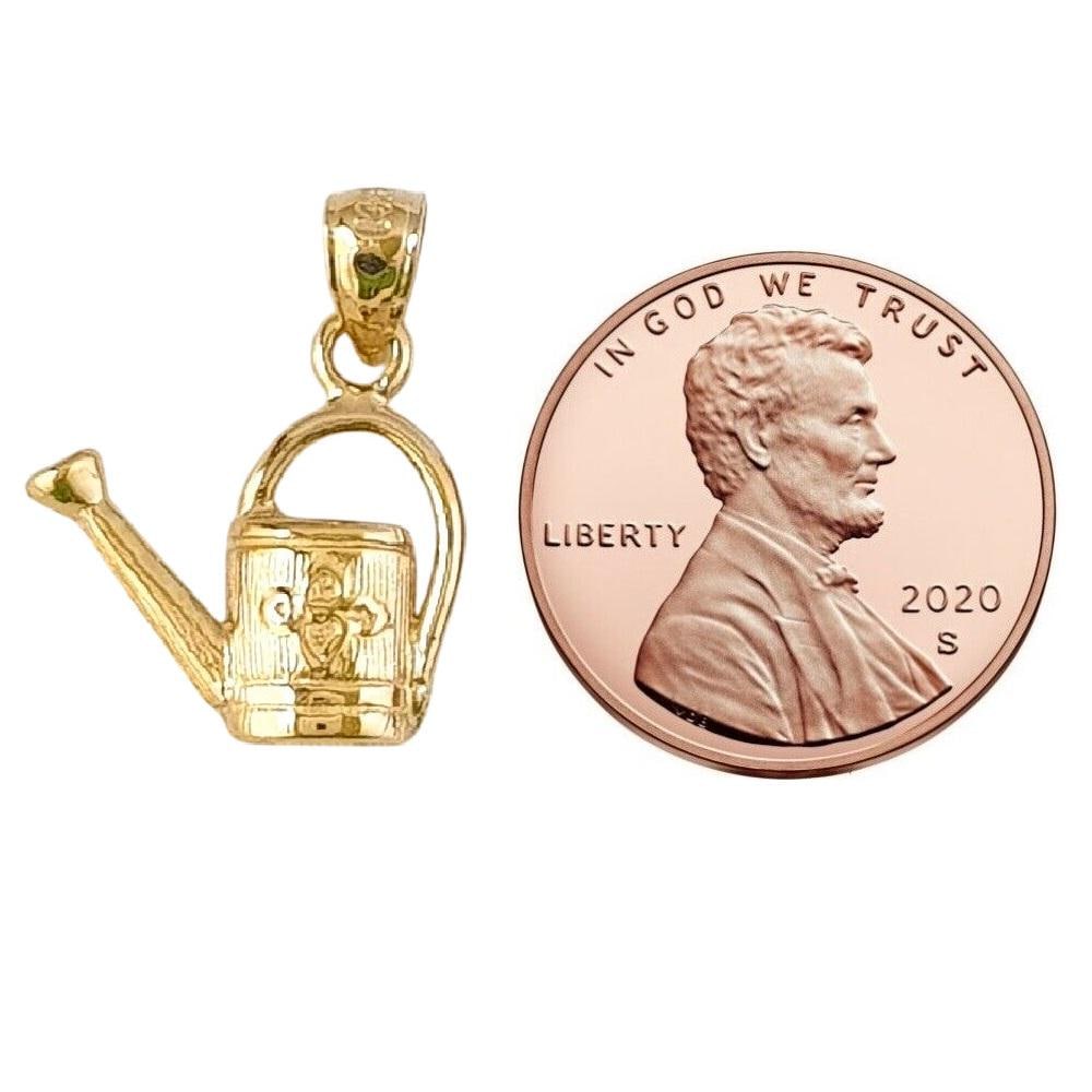 14K Yellow Gold Watering Can Pendant