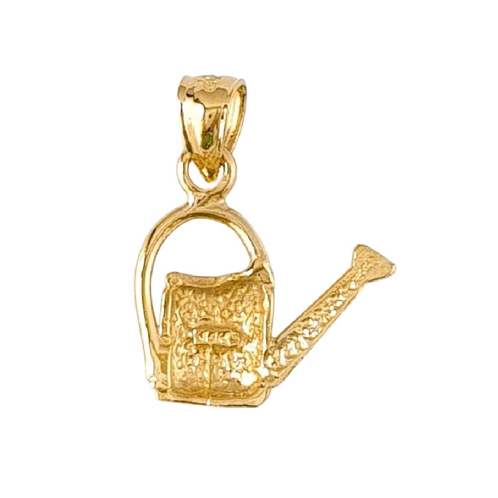 14K Yellow Gold Watering Can Pendant