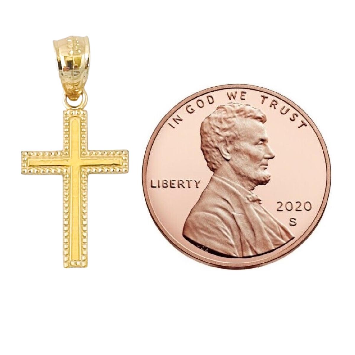 14K Yellow Gold Cross Small Pendant