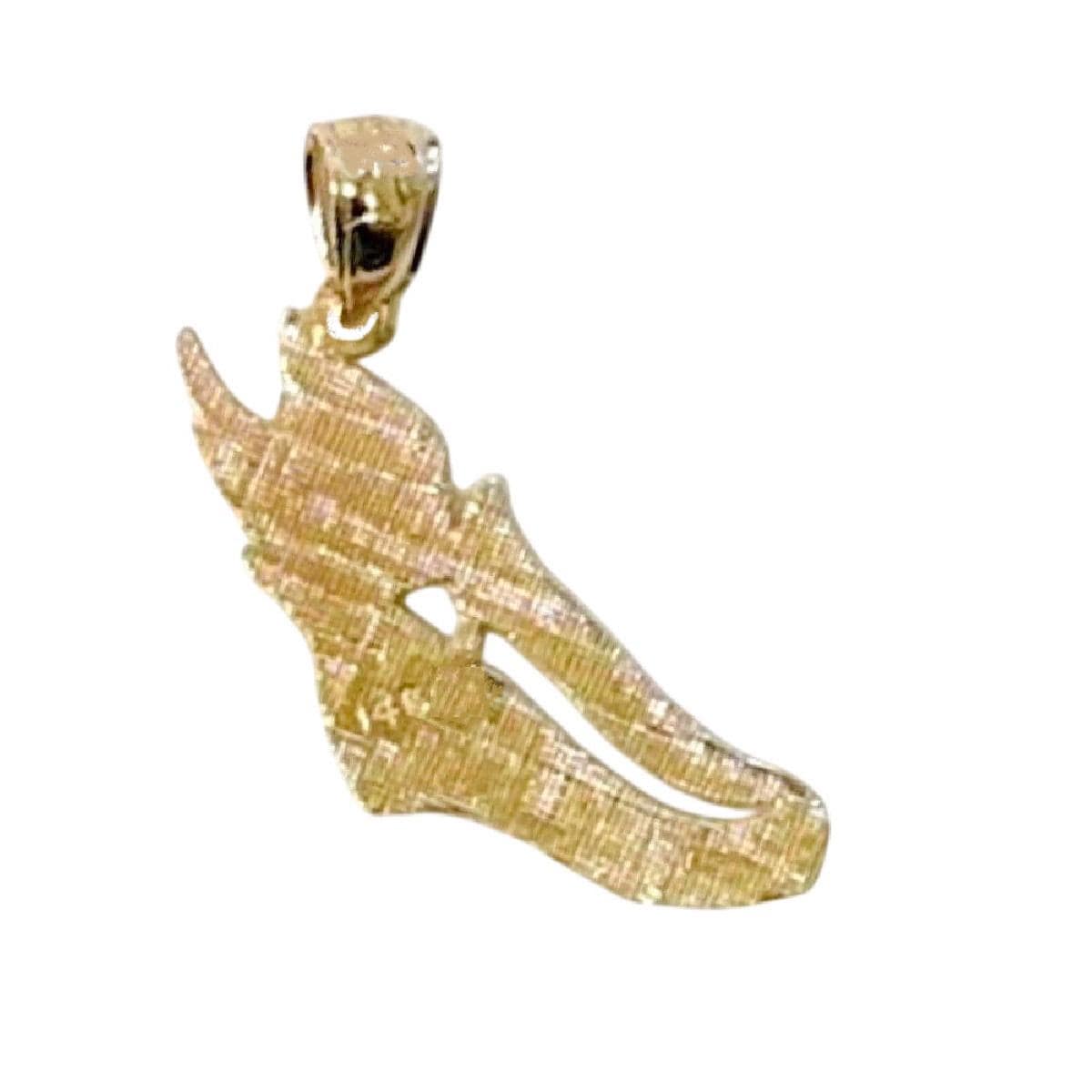 14K Yellow Gold Winged Shoe Pendant