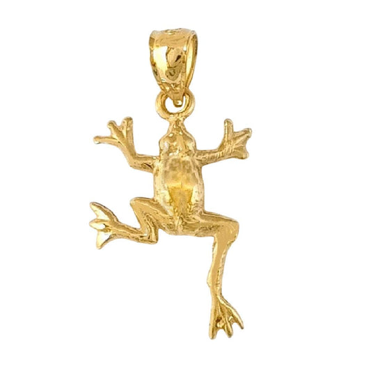 14K Yellow Gold Frog Pendant