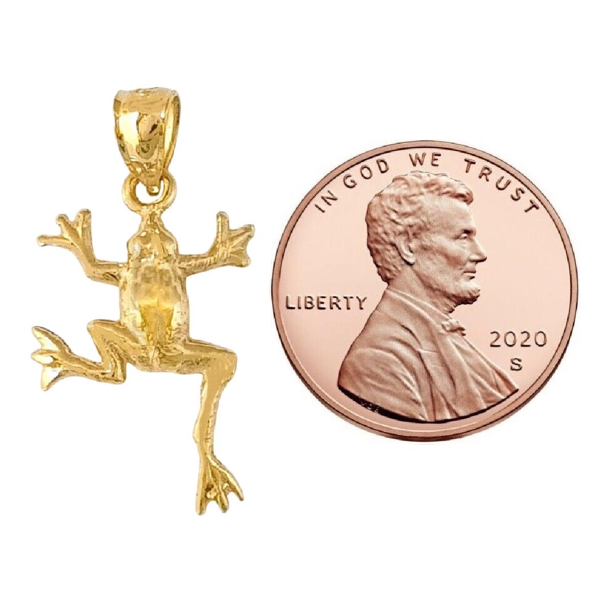 14K Yellow Gold Frog Pendant