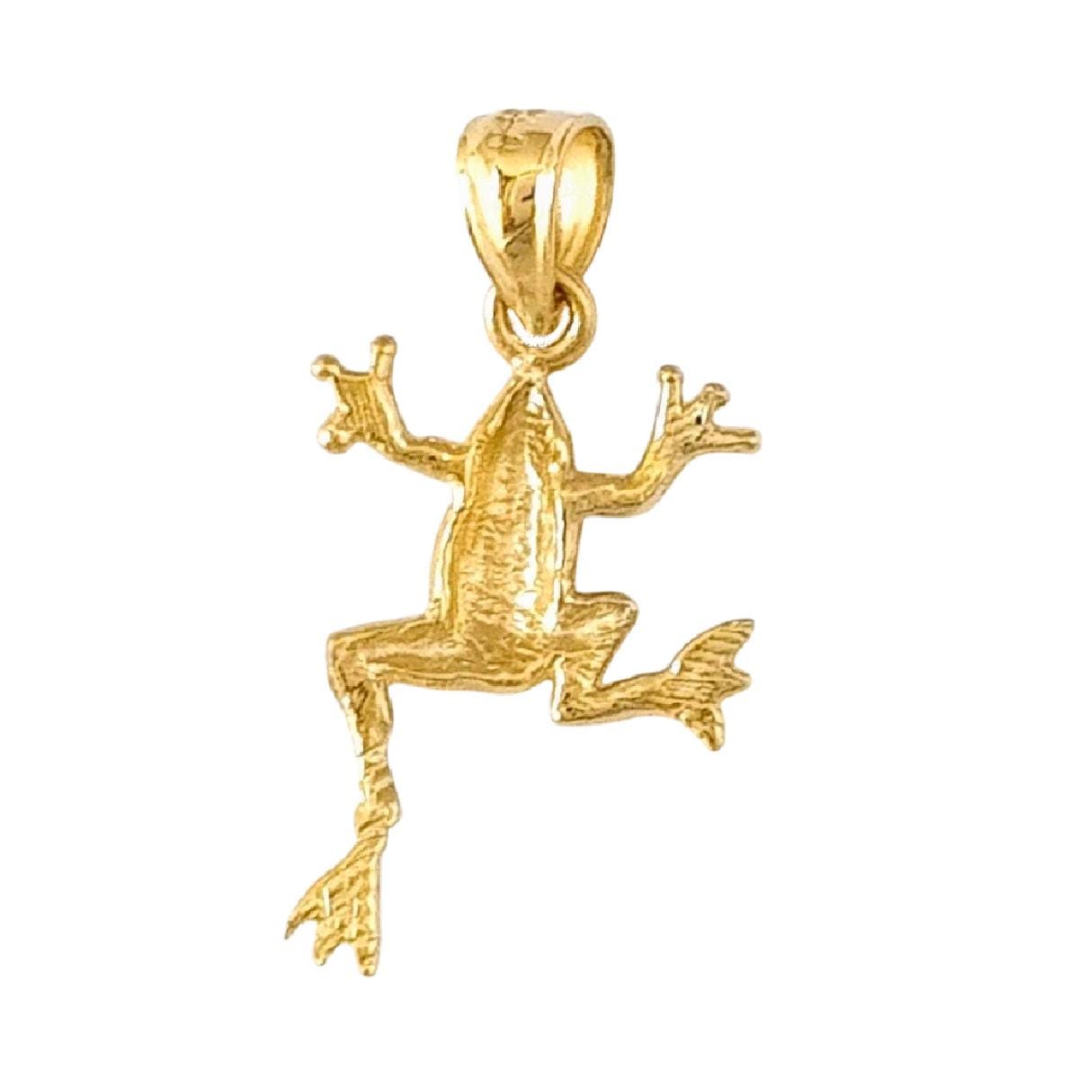 14K Yellow Gold Frog Pendant