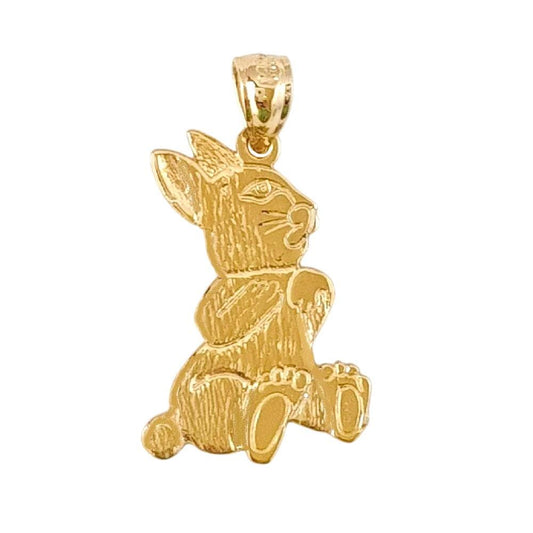 14K Yellow Gold Rabbit Pendant