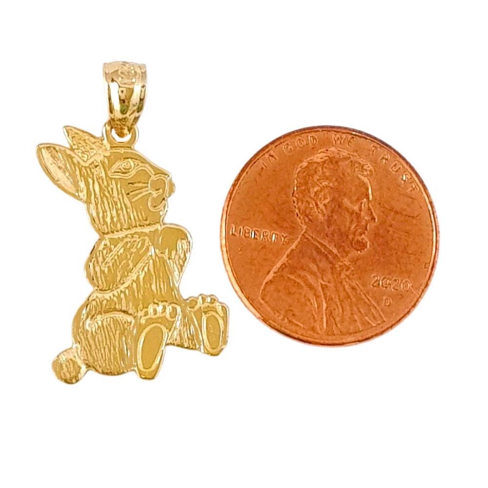 14K Yellow Gold Rabbit Pendant