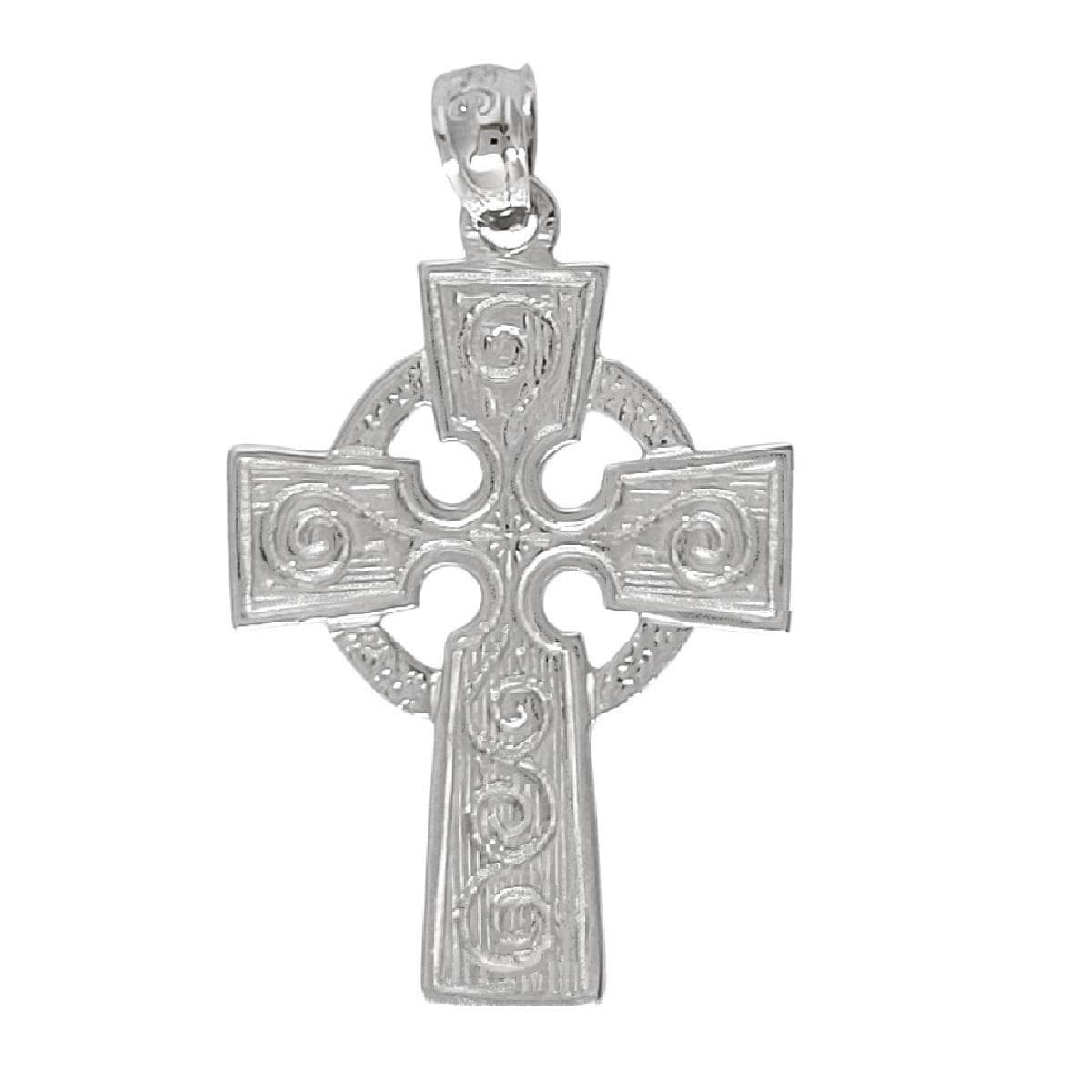 925 Sterling Silver Necklace w/ Celtic Cross Pendant Charm
