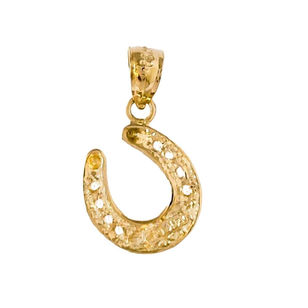 14K Yellow Gold HORSESHOE Pendant