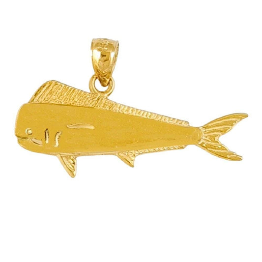 14K Yellow Gold Mahi Mahi Fish Pendant