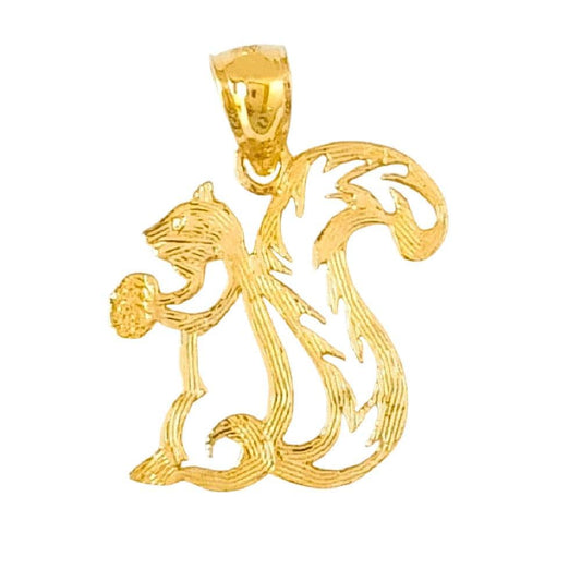 14K Yellow Gold Squirrel Pendant