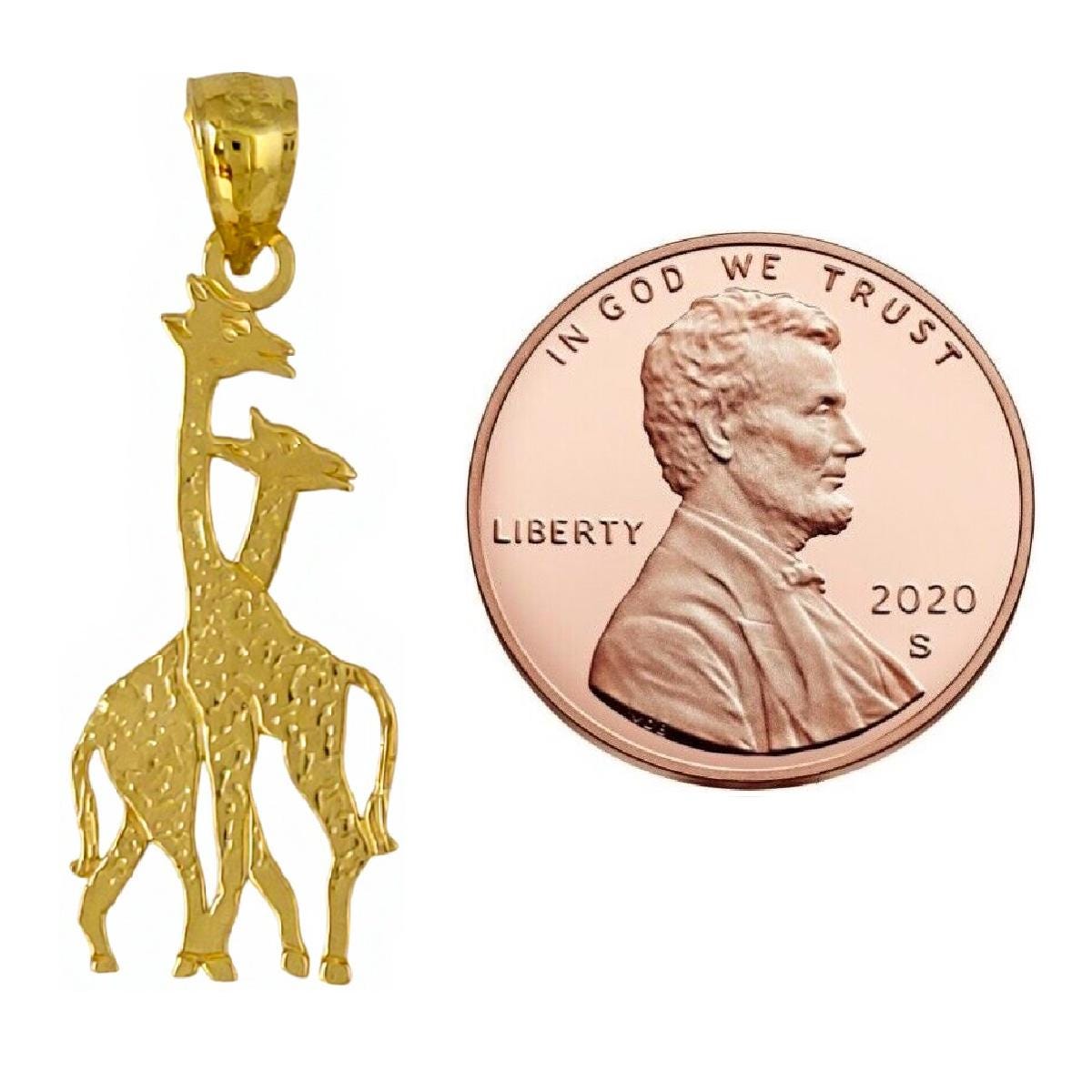 14K Yellow Gold Giraffe Pendant