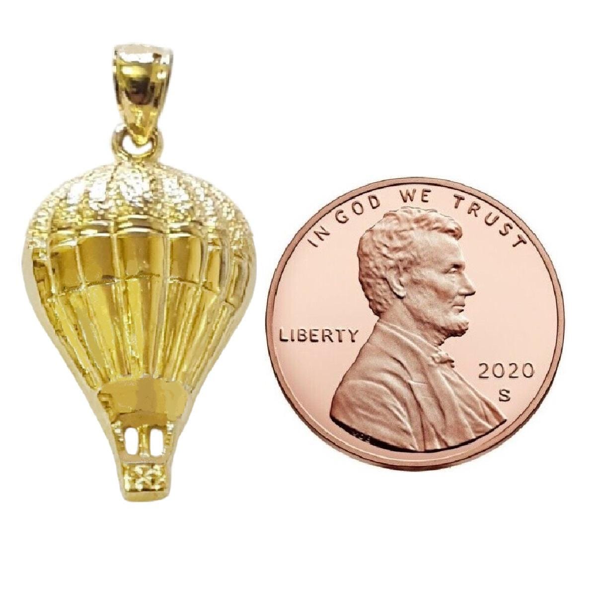 14K Yellow Gold Hot Air Balloon Pendant