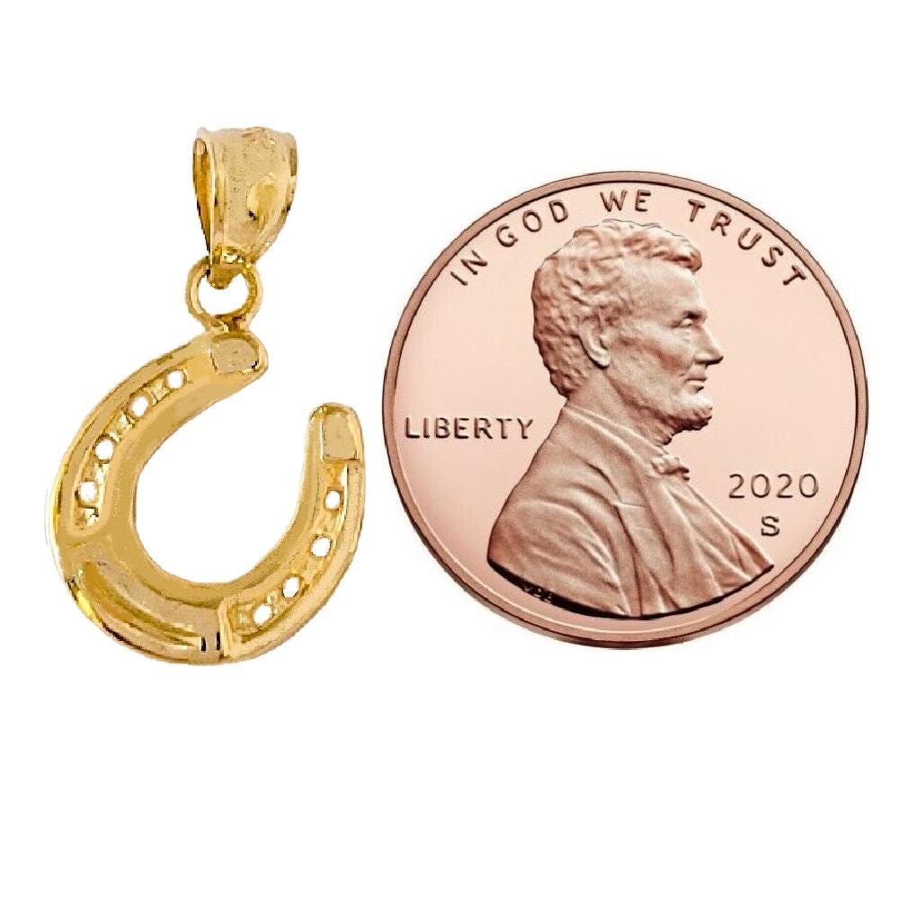14K Yellow Gold HORSESHOE Pendant