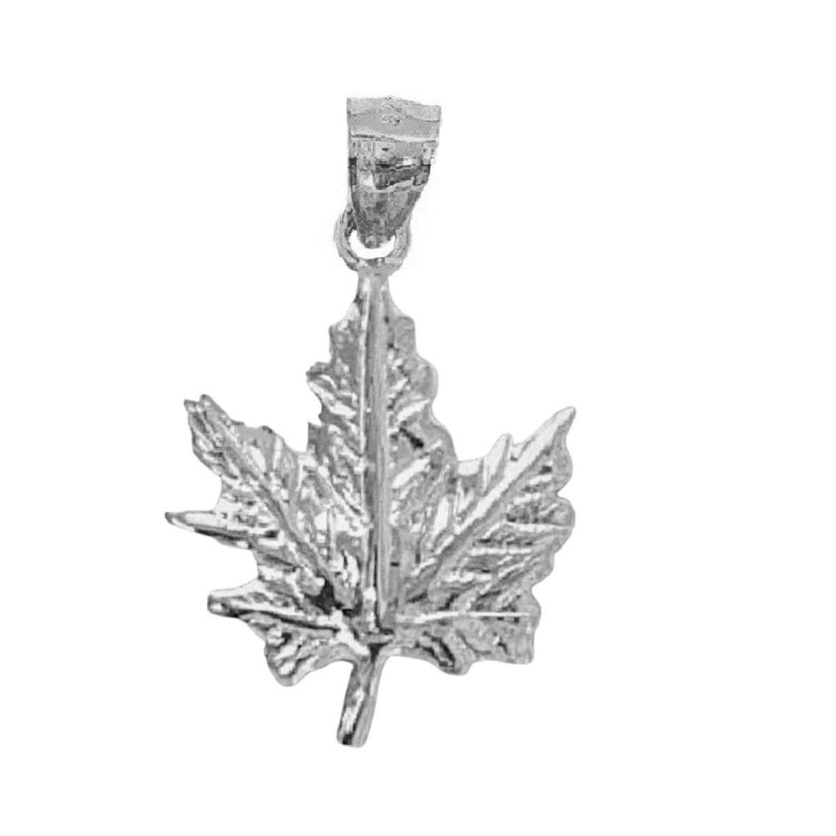925 Sterling Silver Necklace w/ Maple Leaf Pendant Charm