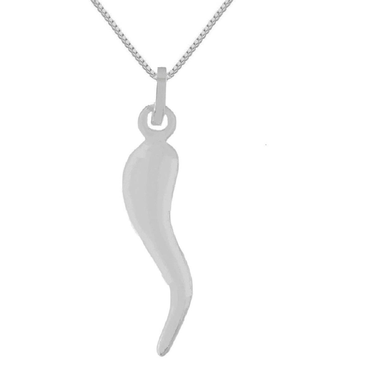 925 Sterling Silver Necklace w/ Horn 3D (3 Dimensional) Pendant Charm