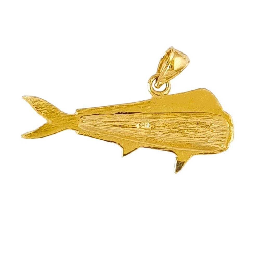 14K Yellow Gold Mahi Mahi Fish Pendant