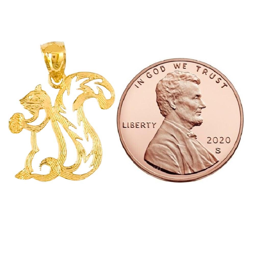 14K Yellow Gold Squirrel Pendant
