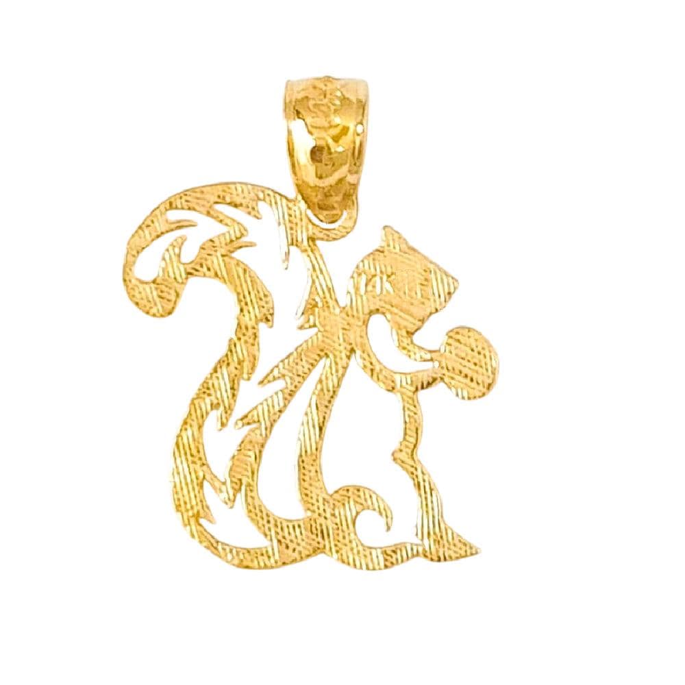 14K Yellow Gold Squirrel Pendant