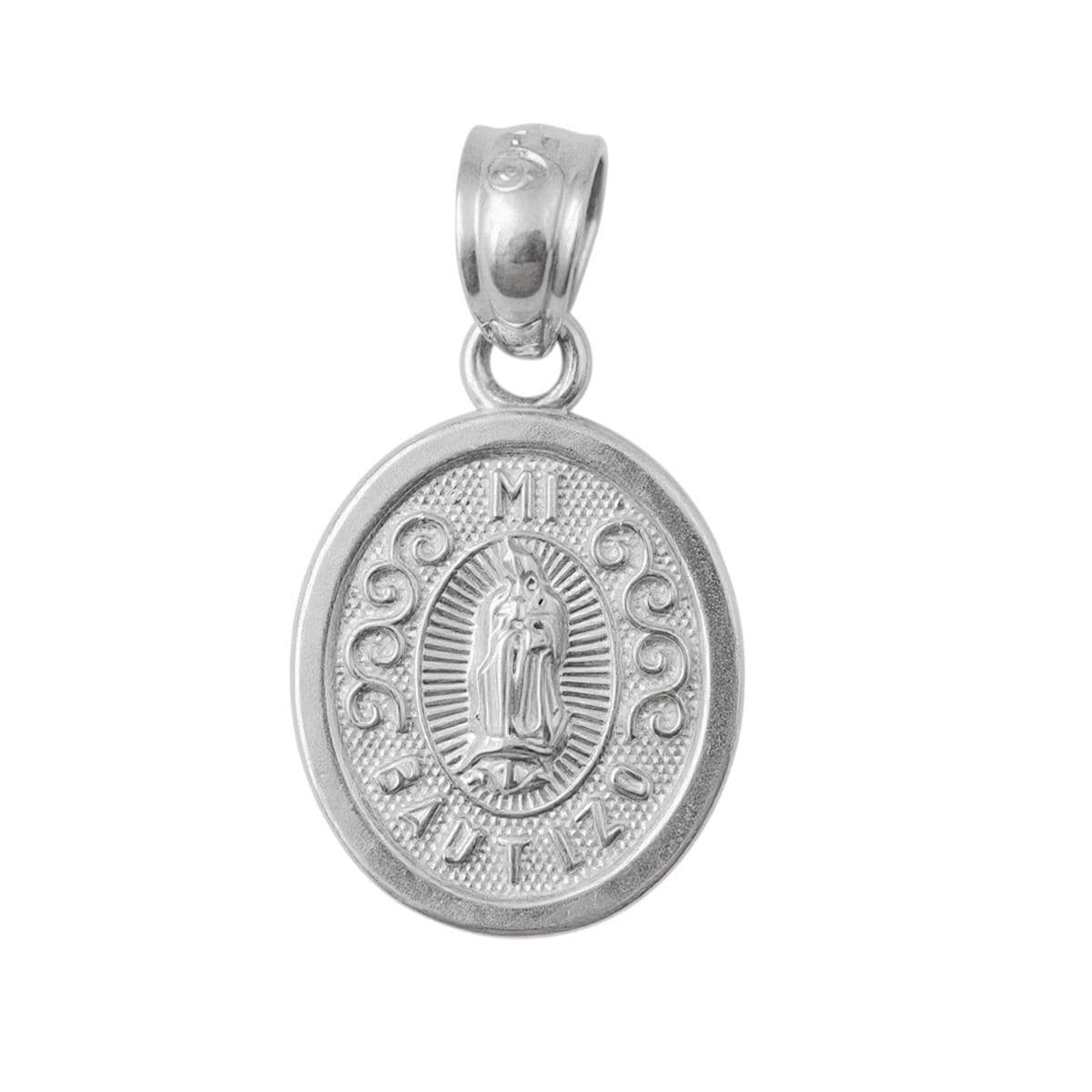 SMALL 925 Sterling Silver Necklace w/ Mi Bautizo (My Baptism) Charm