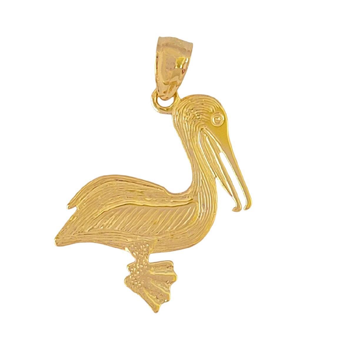 14k Yellow Gold Pelican Pendant