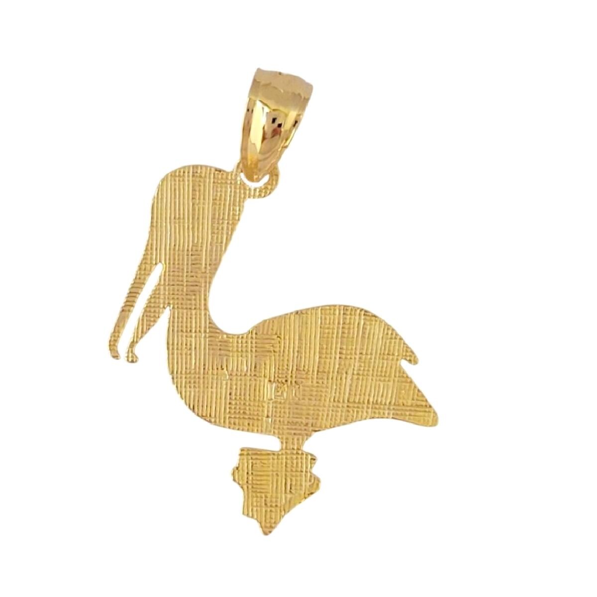 14k Yellow Gold Pelican Pendant
